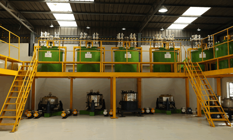 battery recycling plant interior