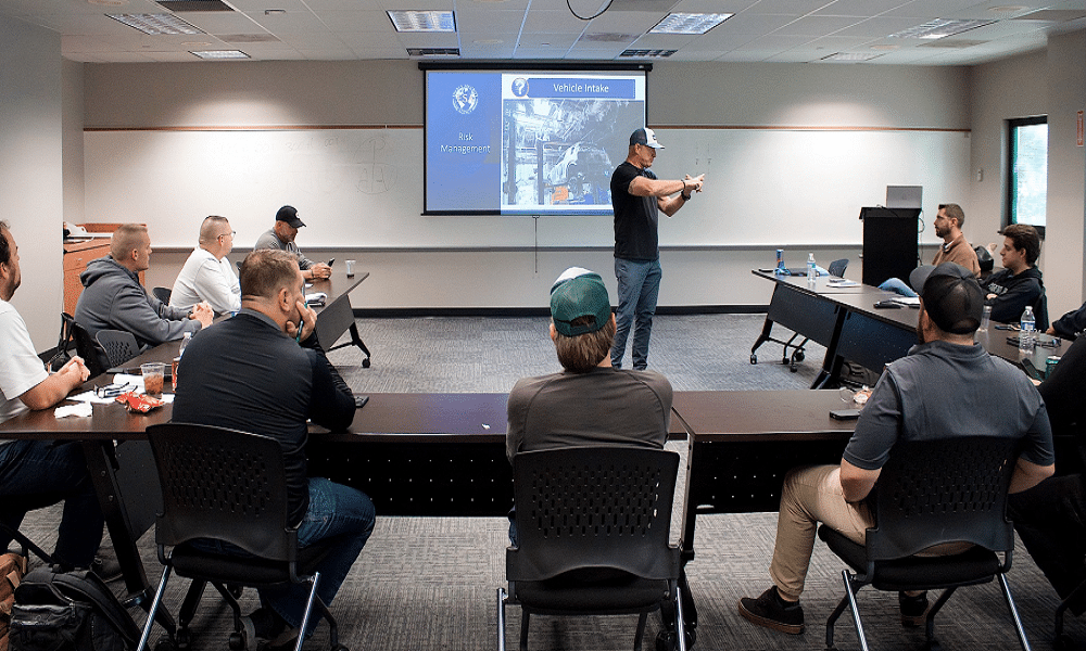 instructor teaching a training course