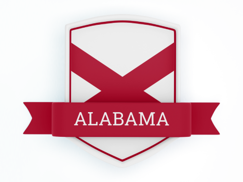 Alabama State Flag in Shied