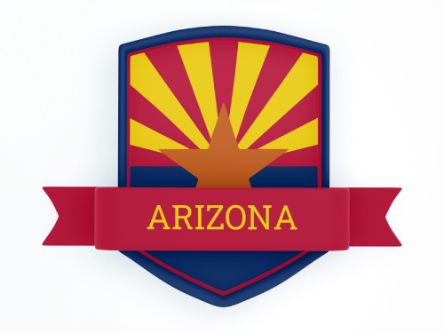 Arizona State Flag in Shied