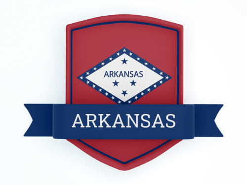 Arkansas State Flag in Shied