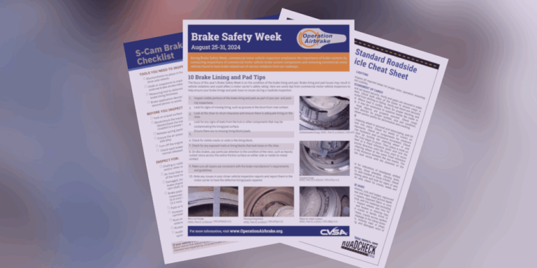 CVSA’s Brake Safety Week Scheduled for Aug. 25-31
