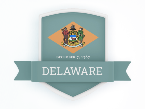 Delaware State Flag in Shied