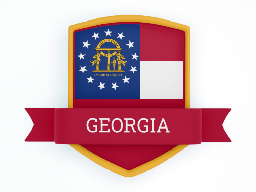 Georgia State Flag in Shied