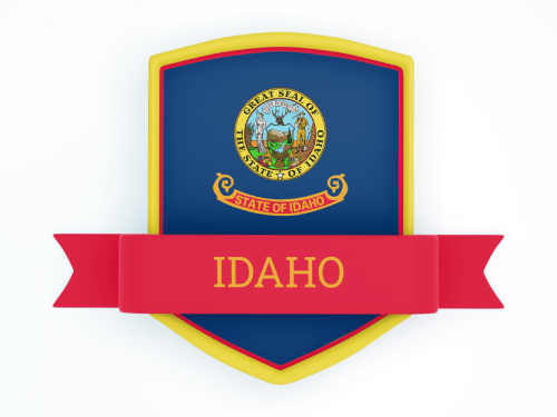 Idaho State Flag in Shied