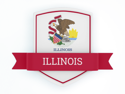 Illinois State Flag in Shied
