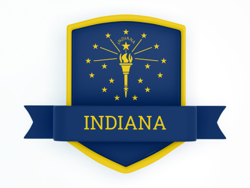 Indiana State Flag in Shied
