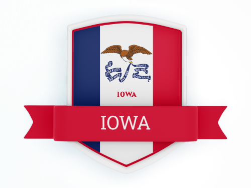 Iowa State Flag in Shied