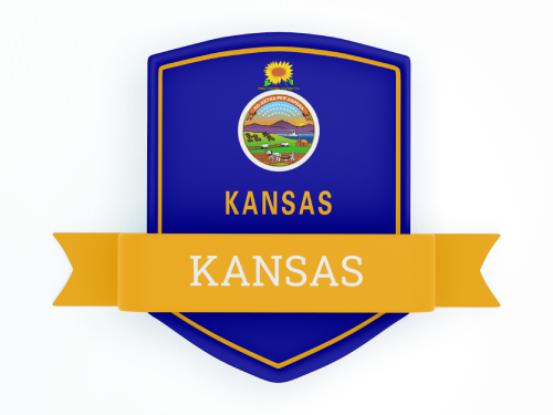 Kansas State Flag in Shied