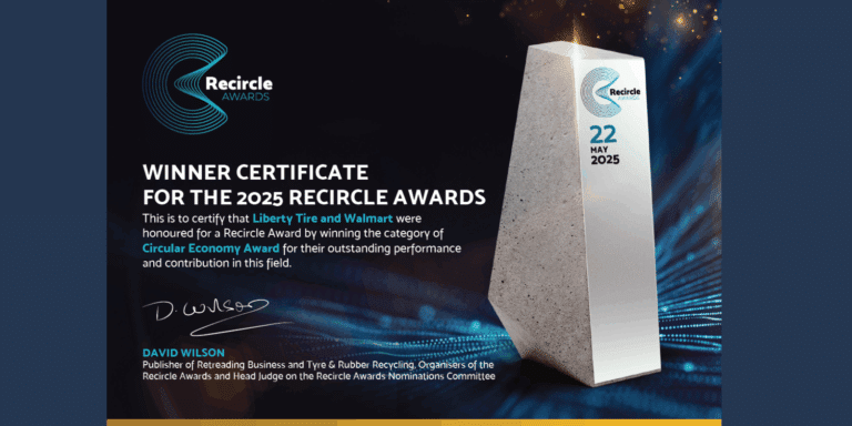 Liberty Tire Recycling Awarded Recircle Award