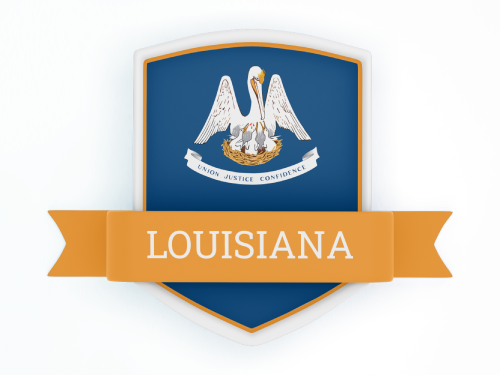 Louisiana State Flag in Shied