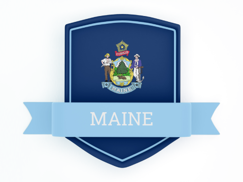 Maine State Flag in Shied