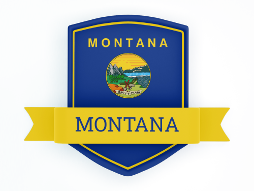 Montana State Flag in Shied