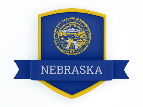 Nebraska State Flag in Shied