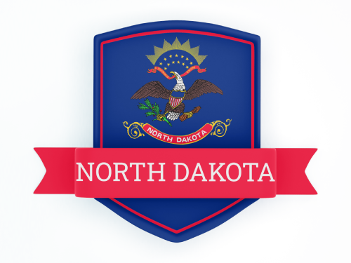 North Dakota State Flag in Shied
