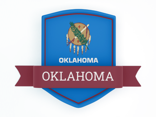 Oklahoma State Flag in Shied