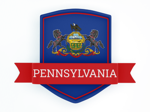 Pennsylvania State Flag in Shied
