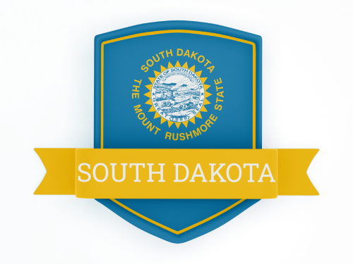 South Dakota State Flag in Shied