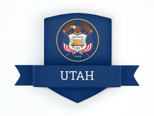 Utah State Flag in Shied