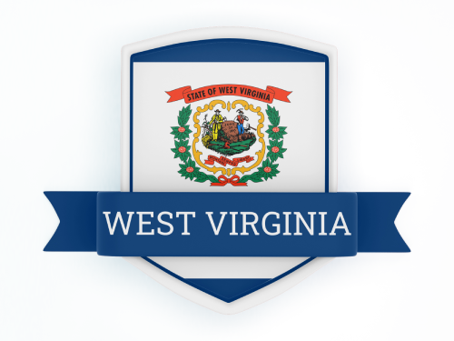 West Virginia State Flag in Shied