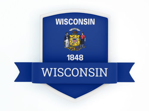 Wisconsin State Flag in Shied